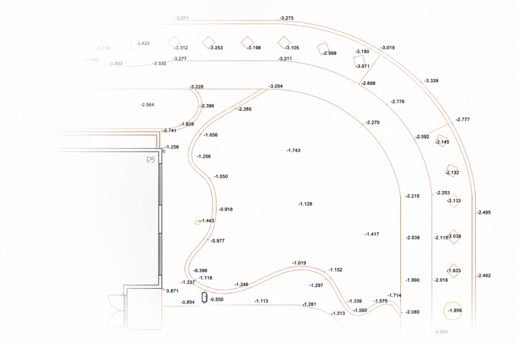 Layout with elevations